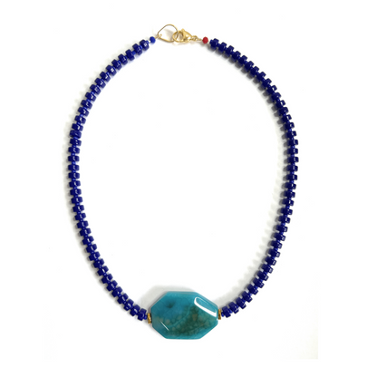 COLOR POP | Collar RAINBOW de Vidrio y Murano - GRANATE 27