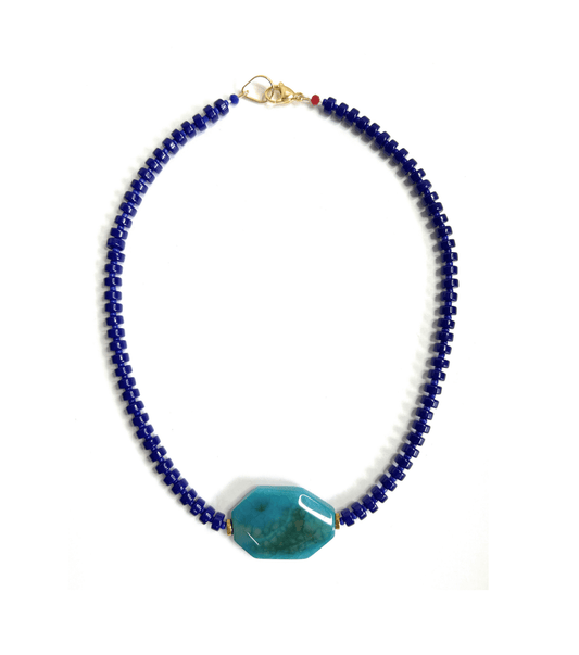 COLOR POP | Collar RAINBOW de Vidrio y Murano - GRANATE 27