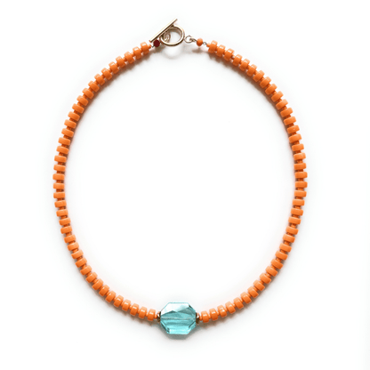 COLOR POP | Collar RAINBOW Vidrio y Murano - GRANATE 27