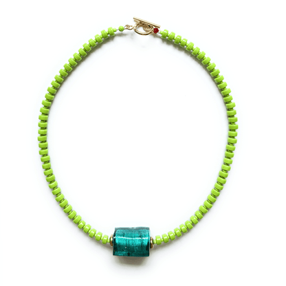 COLOR POP | Collar RAINBOW Vidrio y Murano - GRANATE 27