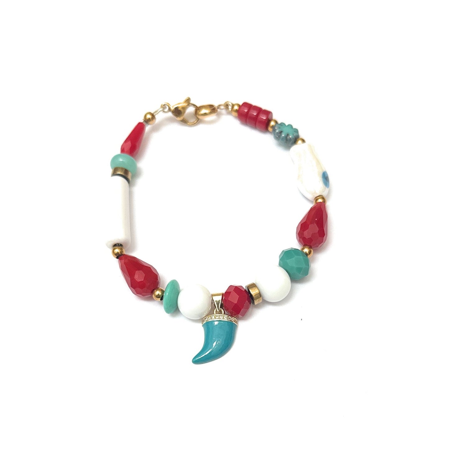 Dúo de Pulseras Rojo y Turquesa - GRANATE 27