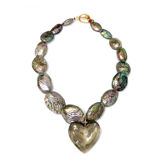 Maxi Collar de Abalone y Corazón - GRANATE 27