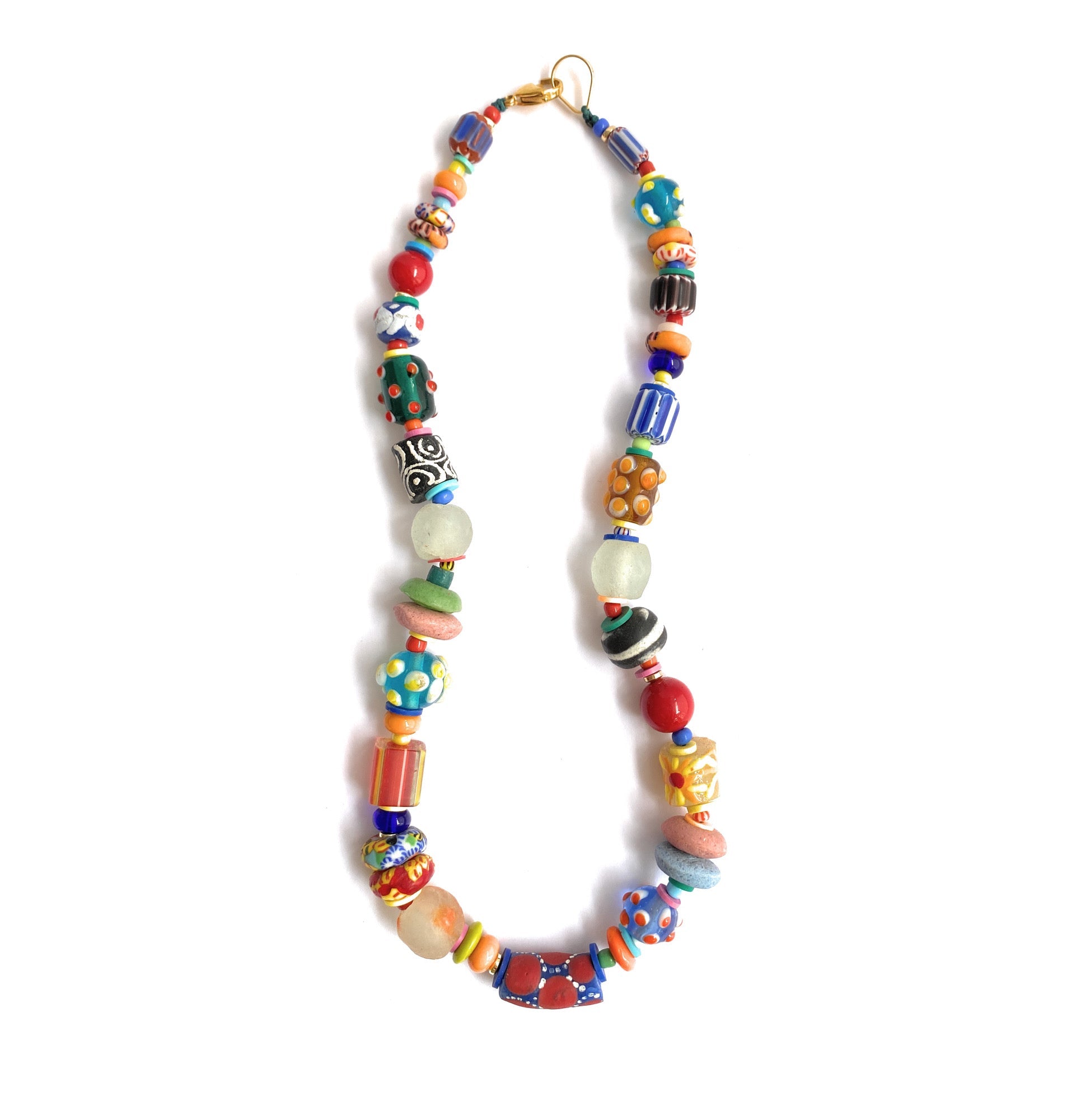 Maxi Collar de Vidrio Africano Multicolor - GRANATE 27