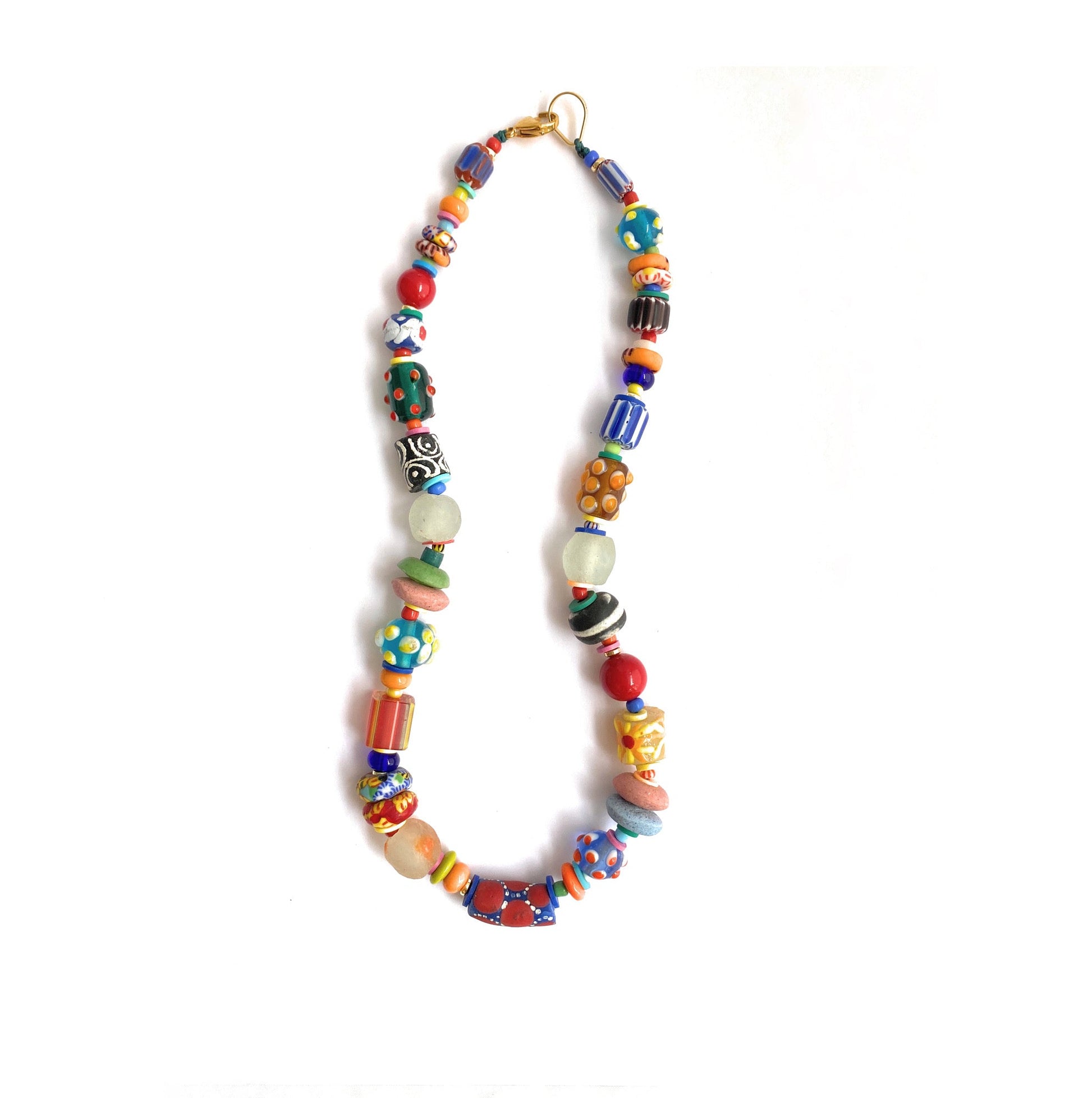 Maxi Collar de Vidrio Africano Multicolor - GRANATE 27