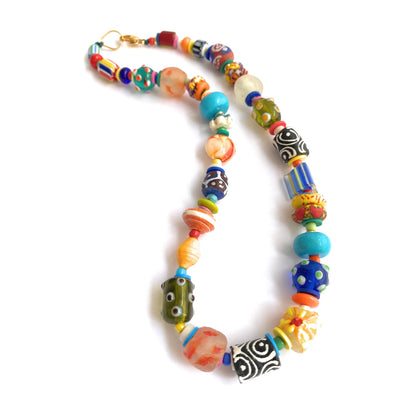 Maxi Collar de Vidrio Africano Multicolor - GRANATE 27