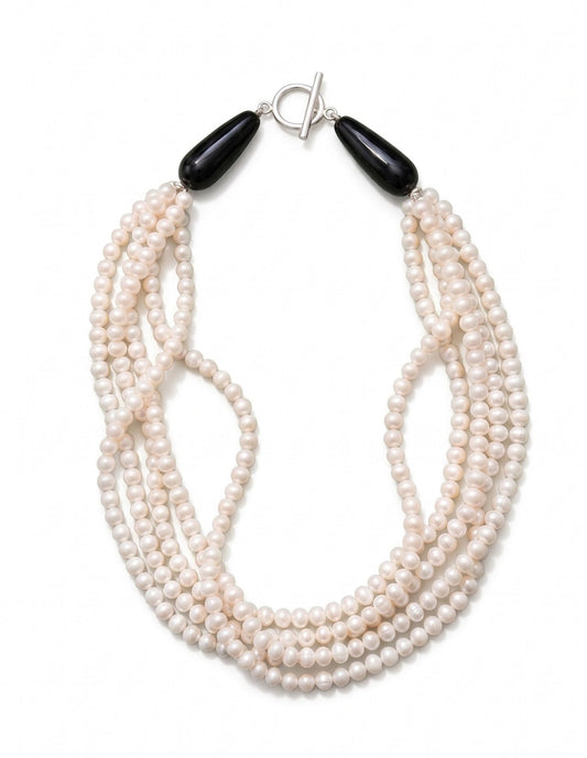 Maxi Collar Perlas y Ónix - GRANATE 27