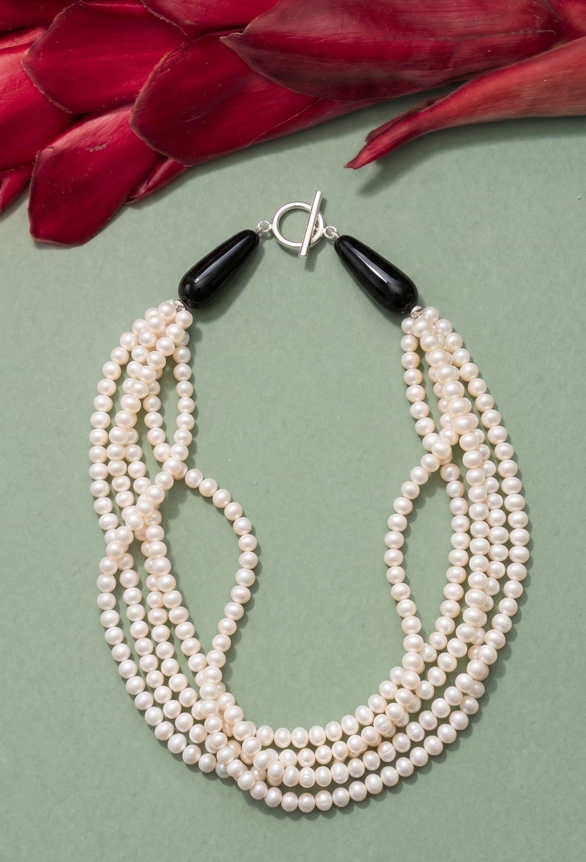 Maxi Collar Perlas y Ónix - GRANATE 27