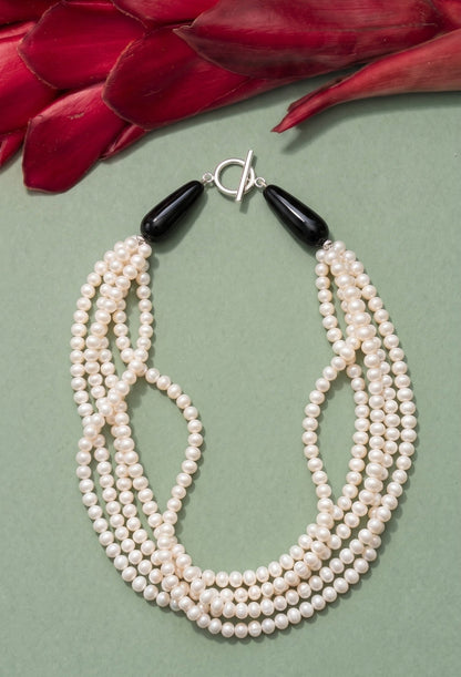 Maxi Collar Perlas y Ónix - GRANATE 27