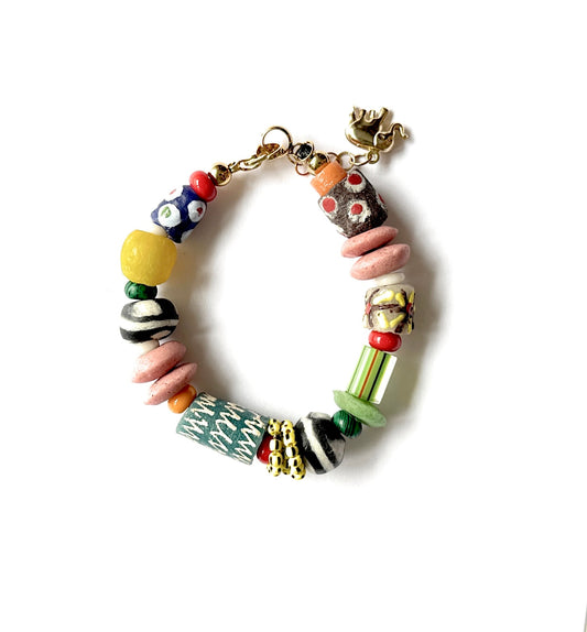 Pulsera Arrecife de Vidrio Africano - GRANATE 27