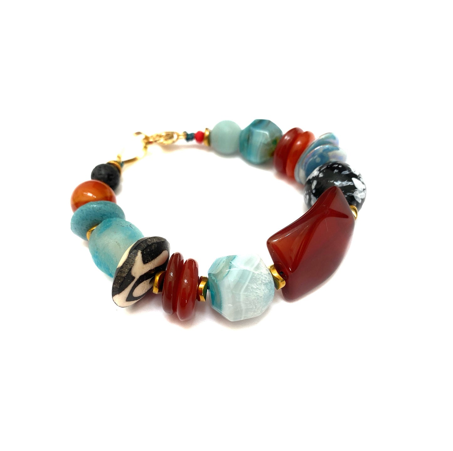 Pulsera de Ágata y Cornalina - GRANATE 27