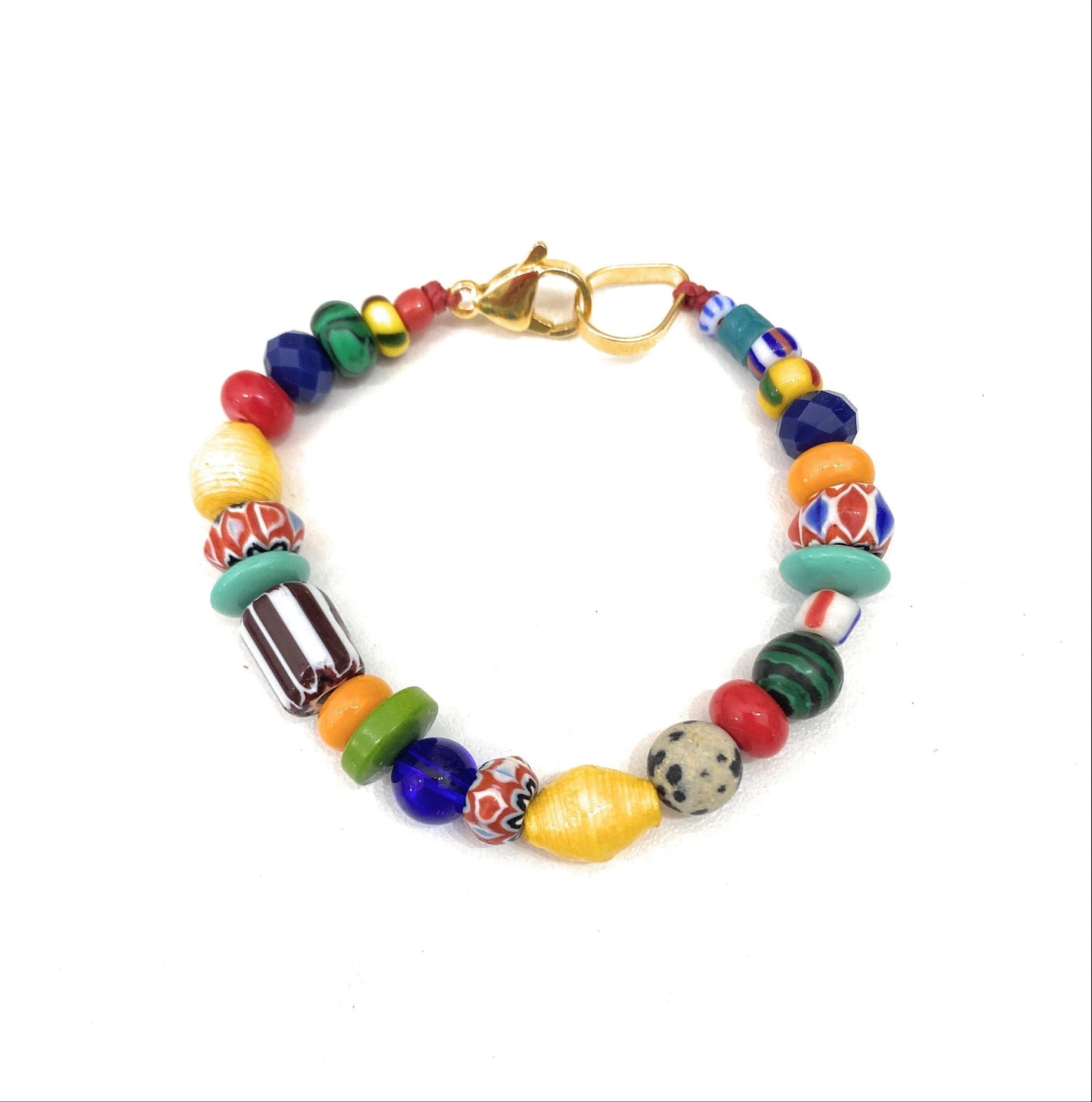 Pulsera de Colores de Vidrio Africano - GRANATE 27