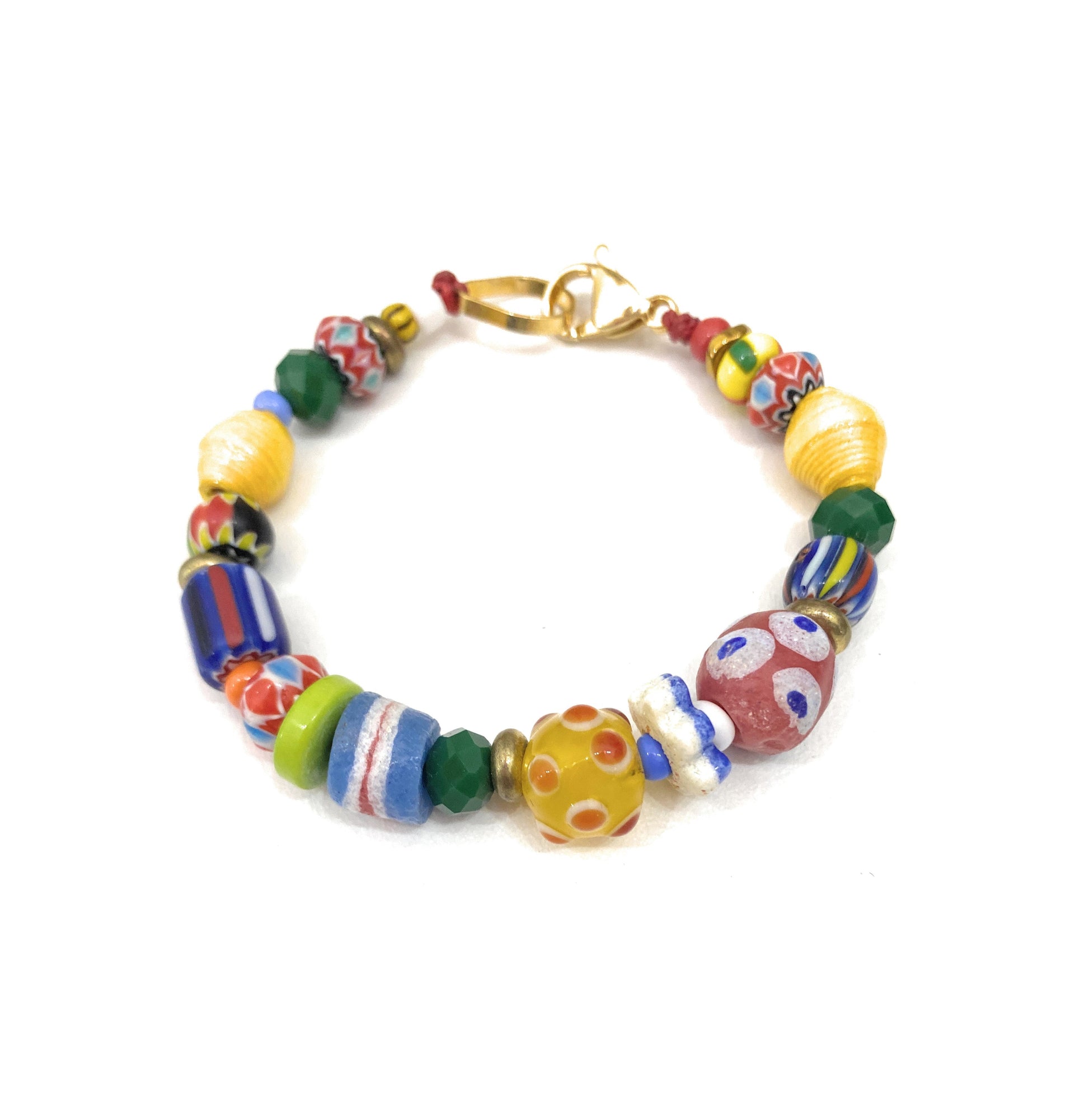 Pulsera de Colores de Vidrio Africano - GRANATE 27
