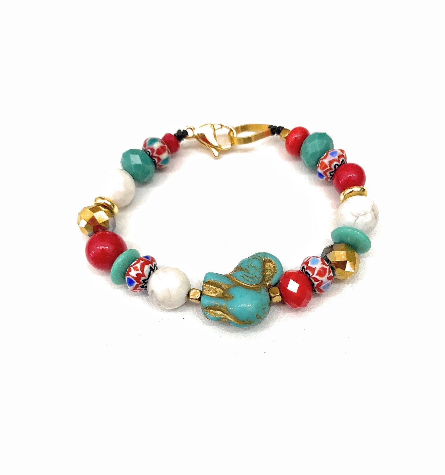 Pulsera de Colores de Vidrio Africano - GRANATE 27