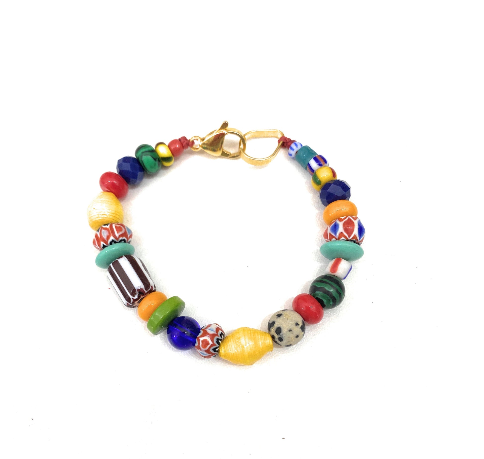 Pulsera de Colores de Vidrio Africano - GRANATE 27
