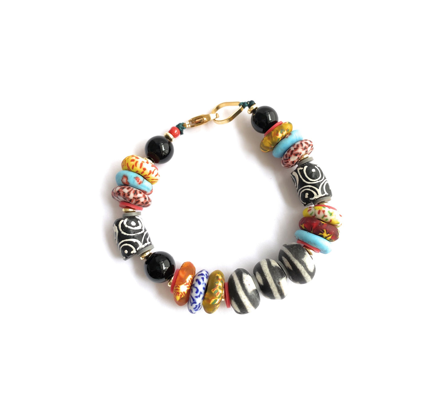 Pulsera de Vidrio Africano - GRANATE 27