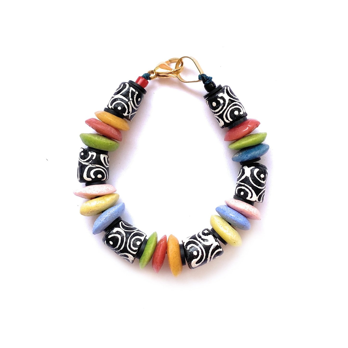 Pulsera de Vidrio Africano Multicolor - GRANATE 27