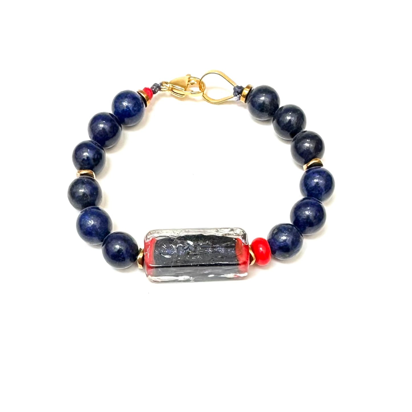 Pulsera Lapislázuli y Murano - GRANATE 27