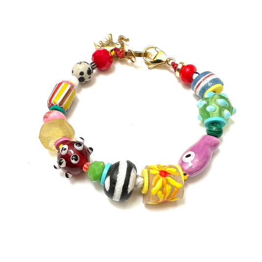 Pulsera Mati Vidrio Africano Mix - GRANATE 27