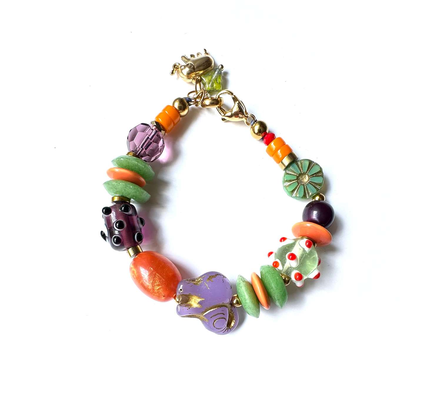 Pulsera Naima Vidrio Africano y Murano - GRANATE 27