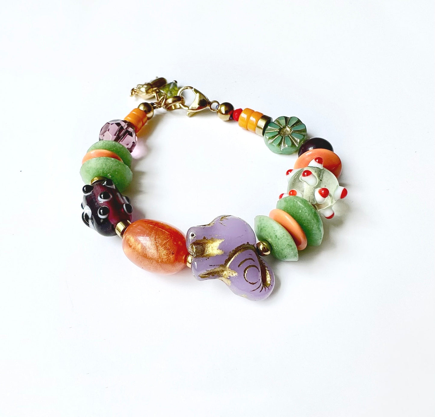 Pulsera Naima Vidrio Africano y Murano - GRANATE 27