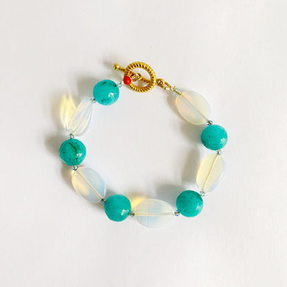 Pulsera de Luz de Luna y Ágata - GRANATE 27