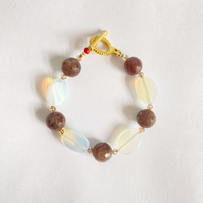 Pulsera de Luz de Luna y Ágata - GRANATE 27