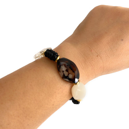 Pulsera de Piedras Naturales en Negro - GRANATE 27